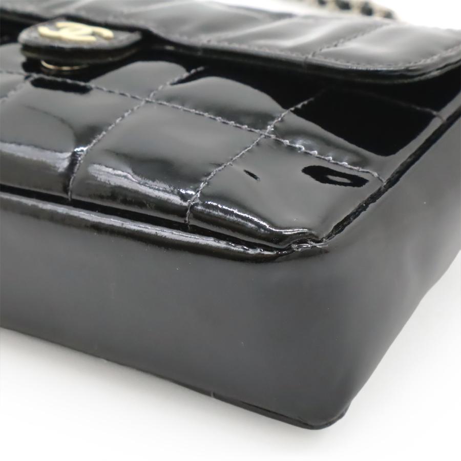 CHANEL シャネル 2.55 チョコバー チェーンバッグ ショルダーバッグ 2WAY ウエストポーチ エナメル パテントレザー ブラック 黒 | CHANEL | 02