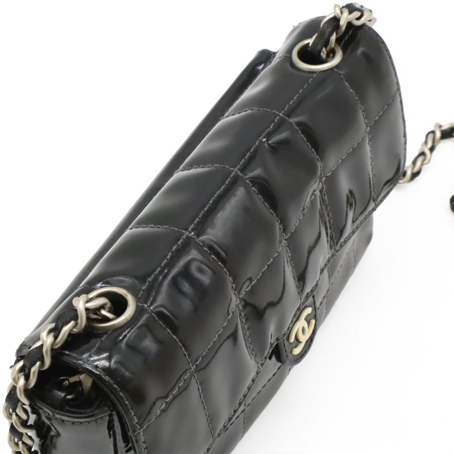 CHANEL シャネル 2.55 チョコバー チェーンバッグ ショルダーバッグ 2WAY ウエストポーチ エナメル パテントレザー ブラック 黒 | CHANEL | 03