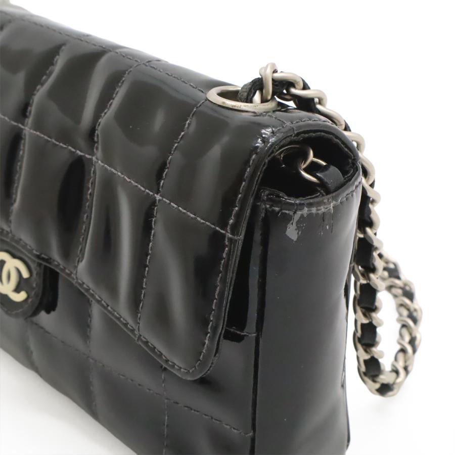 CHANEL シャネル 2.55 チョコバー チェーンバッグ ショルダーバッグ 2WAY ウエストポーチ エナメル パテントレザー ブラック 黒 | CHANEL | 06