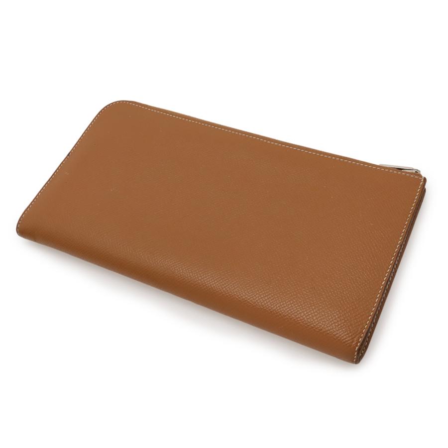 HERMES エルメス リミックス コンバイン L字型ファスナー 長財布 ヴォーエプソン レザー ゴールド ブラウン シルバー金具 D刻印 | HERMES | 01
