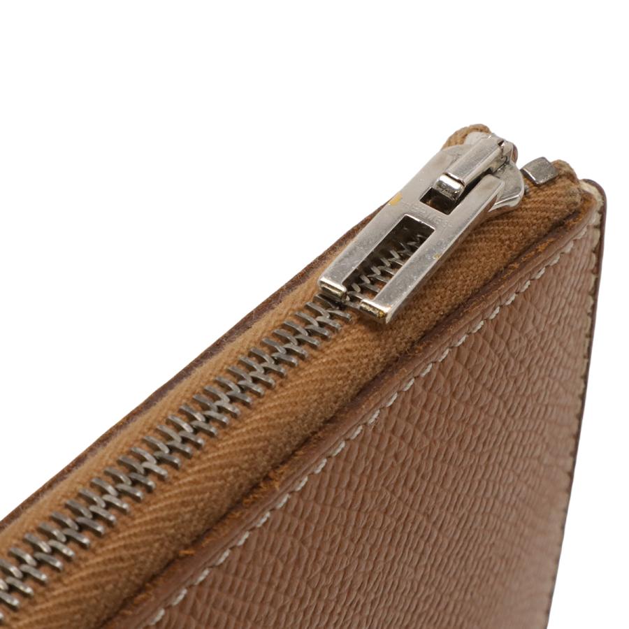 HERMES エルメス リミックス コンバイン L字型ファスナー 長財布 ヴォーエプソン レザー ゴールド ブラウン シルバー金具 D刻印 | HERMES | 04