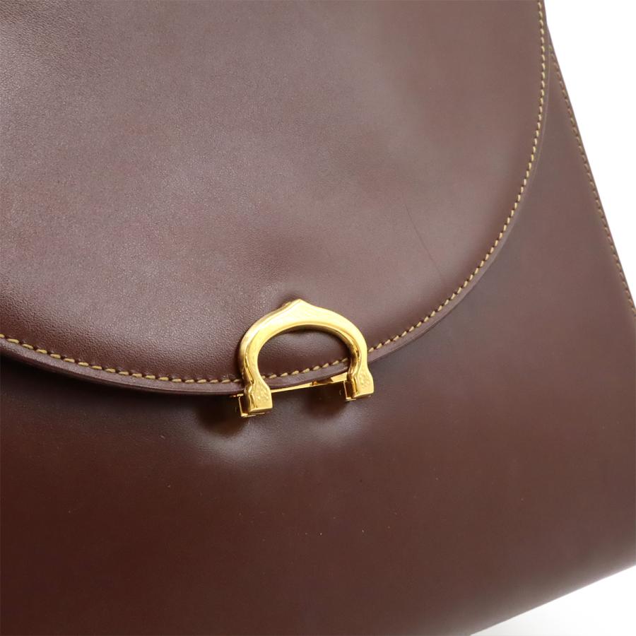 Cartier カルティエ マスト ハンドバッグ ワンハンドル カーフレザー ボルドー ゴールド金具 | Cartier | 08
