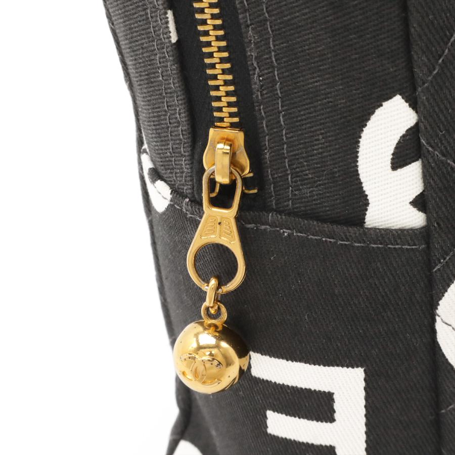 CHANEL シャネル ココマーク ロゴ プリント ハンドバッグ トートバッグ キャンバス ブラック 黒 アイボリー 白 ゴールド金具 | CHANEL | 03