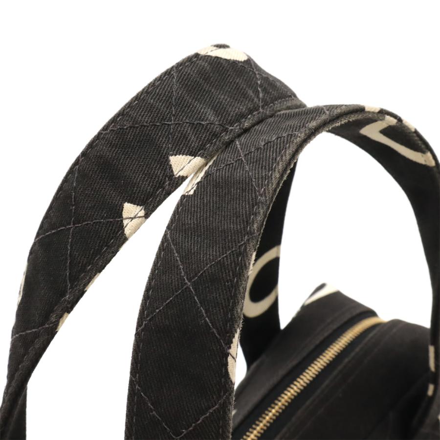 CHANEL シャネル ココマーク ロゴ プリント ハンドバッグ トートバッグ キャンバス ブラック 黒 アイボリー 白 ゴールド金具 | CHANEL | 04