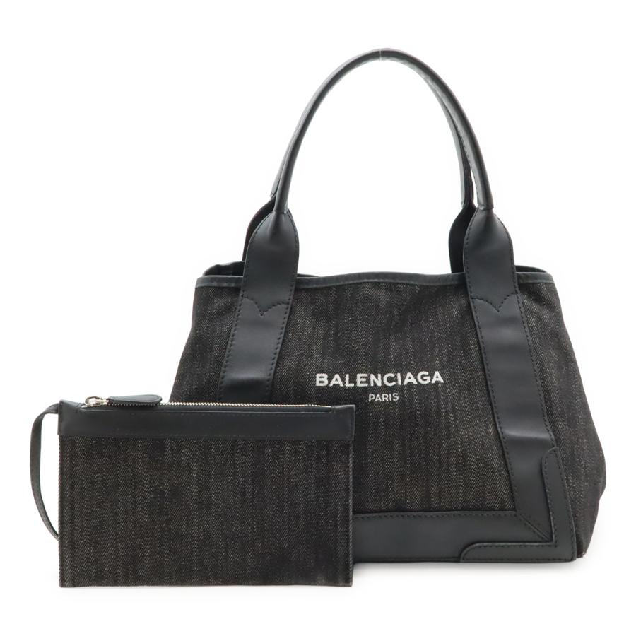 BALENCIAGA（バレンシアガ） ネイビーカバス S スモール ロゴ