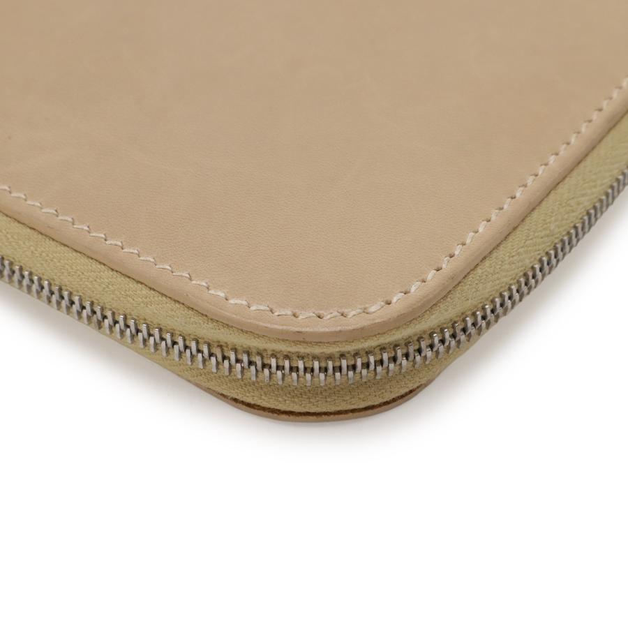 HERMES エルメス リミックス カードケース パスケース L字型ファスナー ストラップ レザー ベージュ シルバー金具 □E刻印 | HERMES | 02