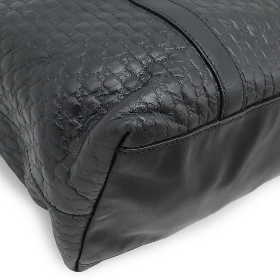 GUCCI グッチ マイクログッチシマ トートバッグ 2WAY ショルダーバッグ 斜め掛け レザー ブラック 黒 ゴールド金具 449655 | GUCCI | 02