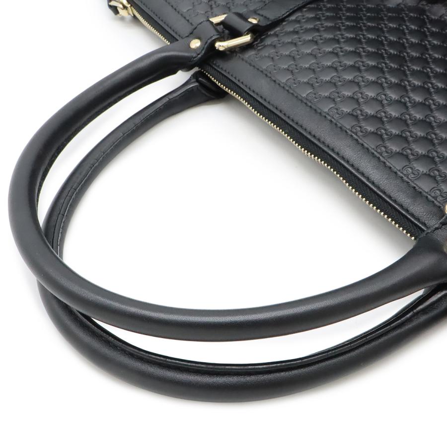 GUCCI グッチ マイクログッチシマ トートバッグ 2WAY ショルダーバッグ 斜め掛け レザー ブラック 黒 ゴールド金具 449655 | GUCCI | 03
