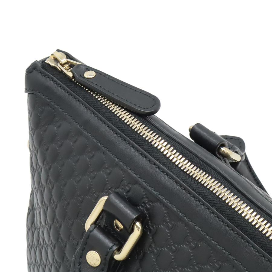GUCCI グッチ マイクログッチシマ トートバッグ 2WAY ショルダーバッグ 斜め掛け レザー ブラック 黒 ゴールド金具 449655 | GUCCI | 04