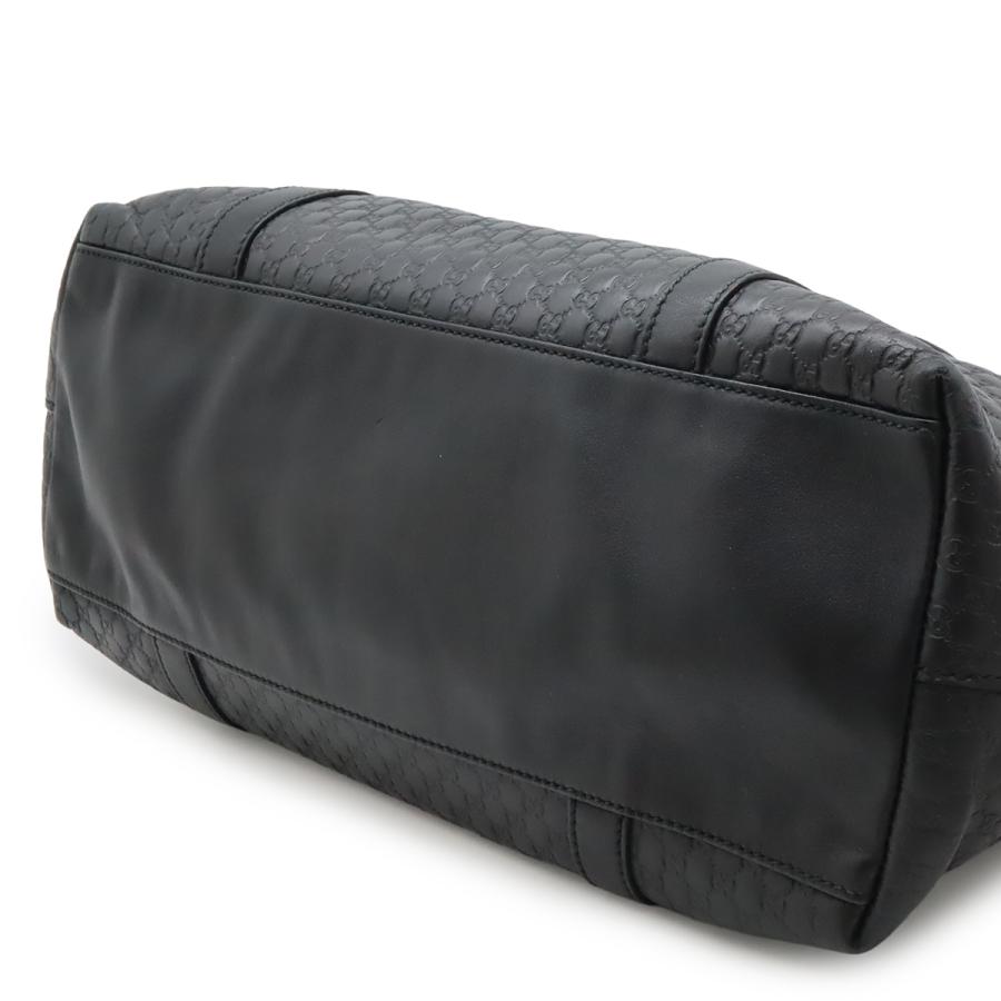 GUCCI グッチ マイクログッチシマ トートバッグ 2WAY ショルダーバッグ 斜め掛け レザー ブラック 黒 ゴールド金具 449655 | GUCCI | 08