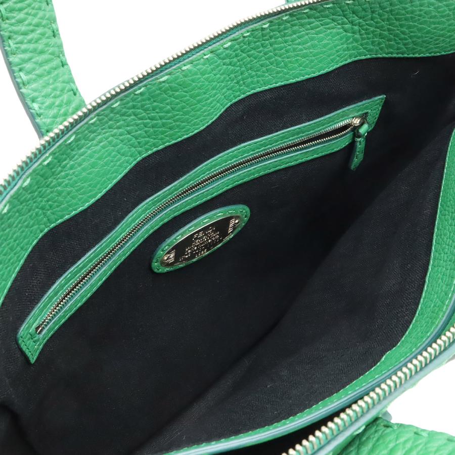 FENDI フェンディ セレリア ブリーフケース トートバッグ ビジネスバッグ レザー グリーン 緑 シルバー金具 7VA375 | FENDI | 05