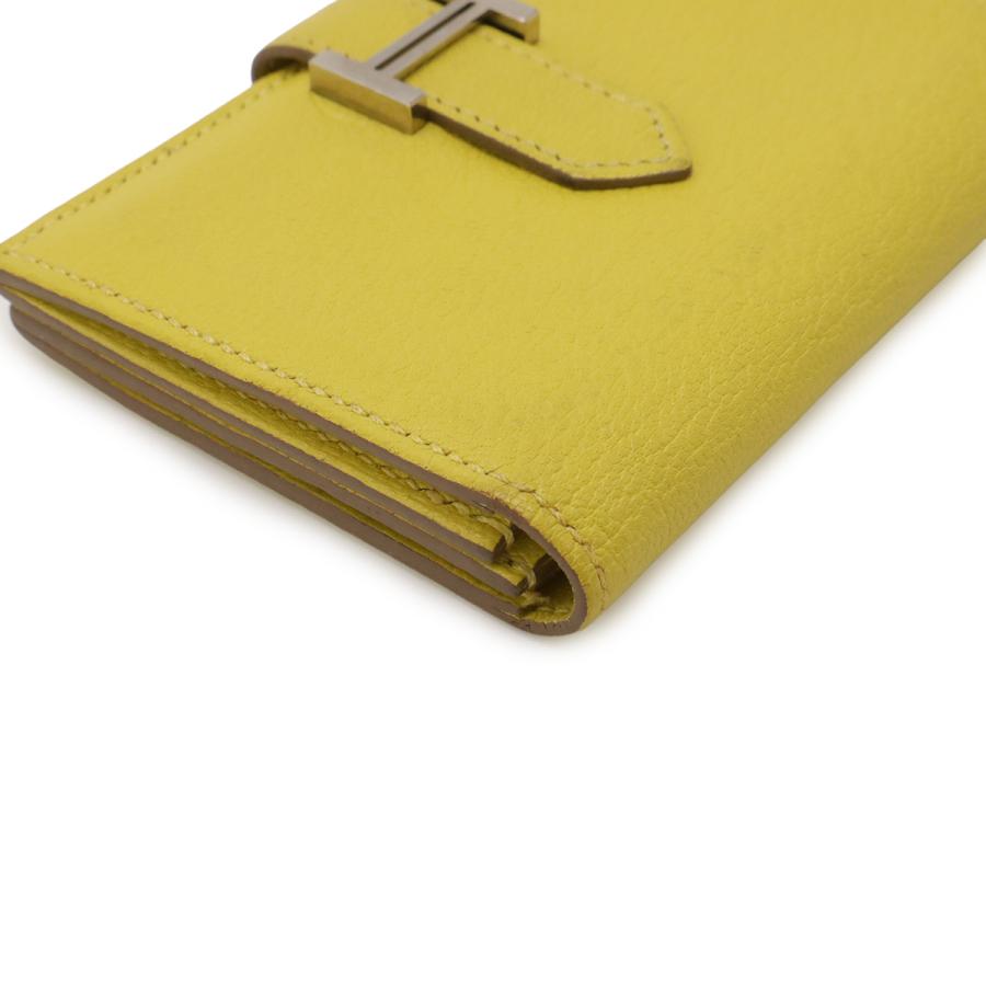 HERMES エルメス ベアン カードケース 名刺入れ パスケース シェーブル レザー ライム 黄色 イエロー ゴールド金具 Y刻印 | HERMES | 02
