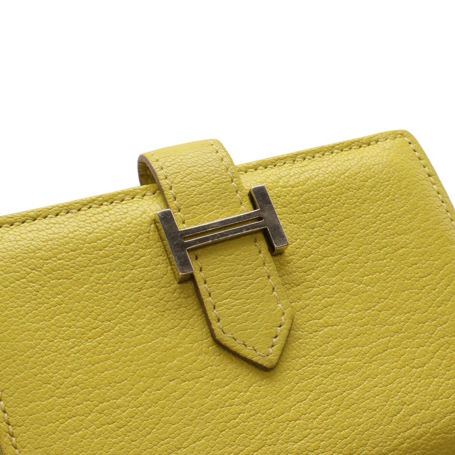 HERMES エルメス ベアン カードケース 名刺入れ パスケース シェーブル レザー ライム 黄色 イエロー ゴールド金具 Y刻印 | HERMES | 03
