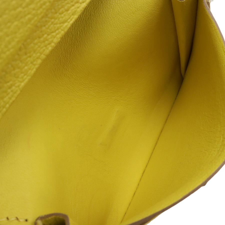 HERMES エルメス ベアン カードケース 名刺入れ パスケース シェーブル レザー ライム 黄色 イエロー ゴールド金具 Y刻印 | HERMES | 05