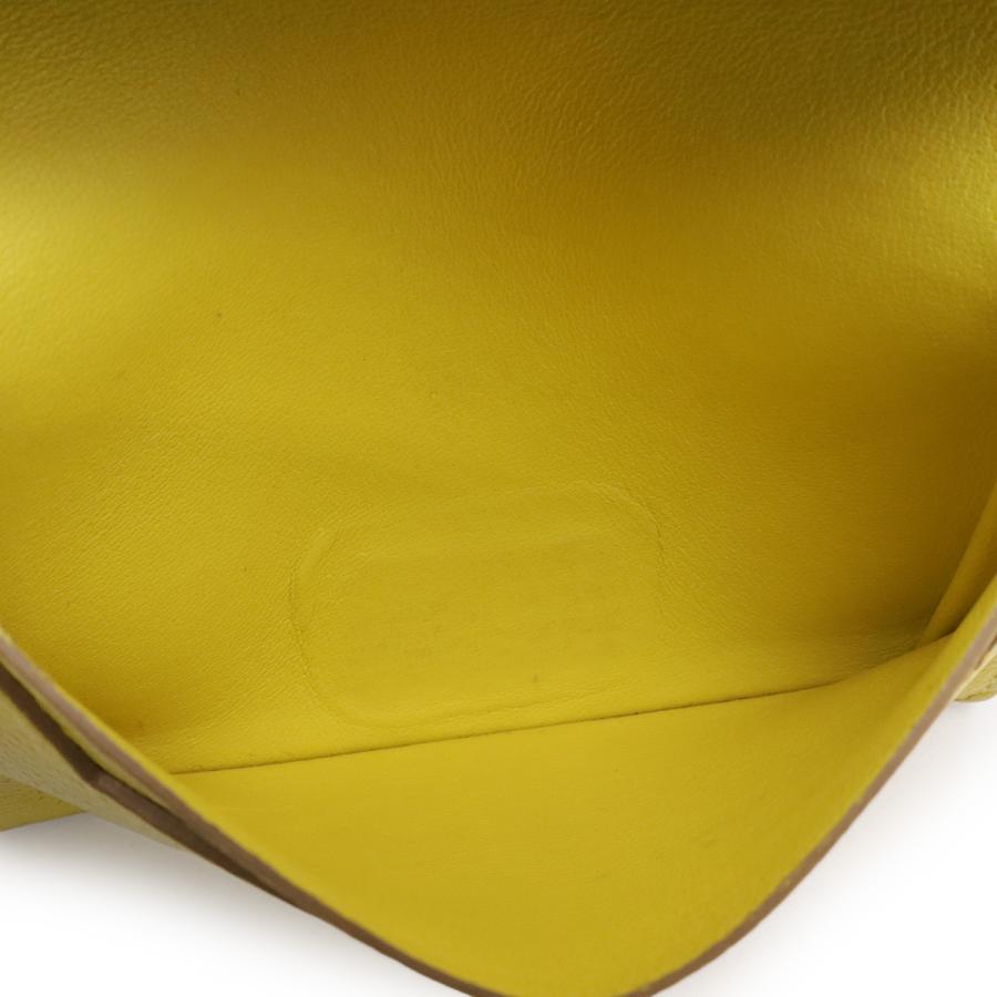 HERMES エルメス ベアン カードケース 名刺入れ パスケース シェーブル レザー ライム 黄色 イエロー ゴールド金具 Y刻印 | HERMES | 06