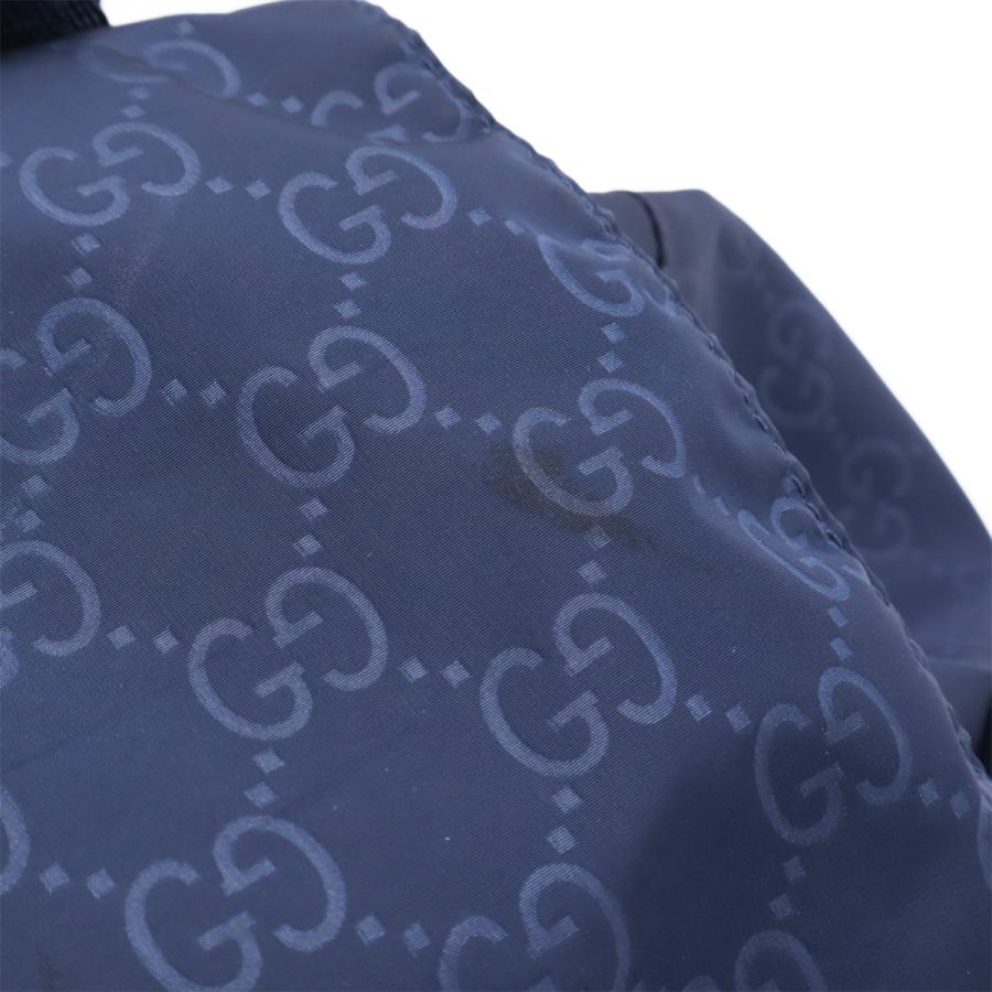 GUCCI グッチ GGナイロン リュックサック バックパック レザー ネイビー 紺 シルバー金具 406361 | GUCCI | 03