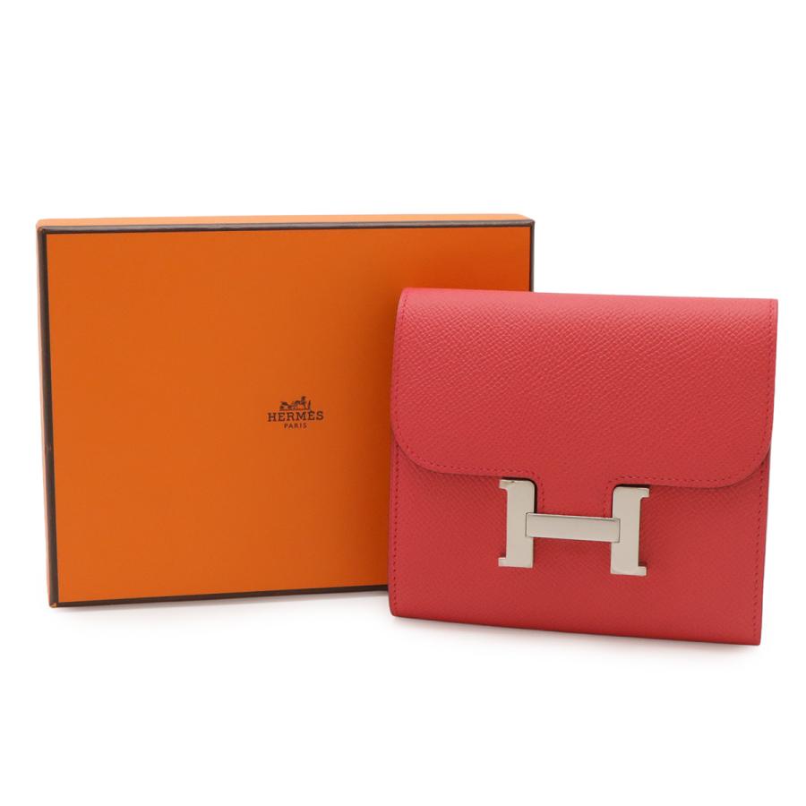 HERMES エルメス コンスタンス コンパクト 2つ折財布 二つ折り財布 ヴォーエプソン レザー フューシャピンク ピンク シルバー金具 A刻印 | HERMES | 05