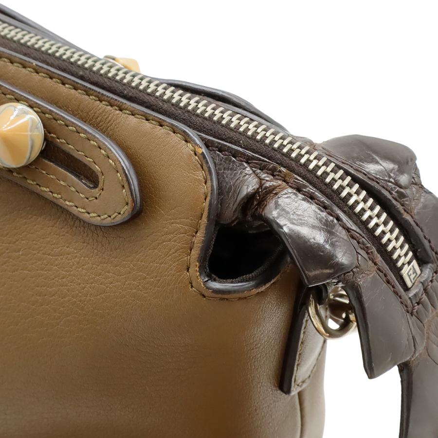 FENDI フェンディ BY THE WAY バイザウェイ ミディアム ハンドバッグ 2WAY ショルダーバッグ 型押し レザー ブラウン 茶 シルバー金具 | FENDI | 08