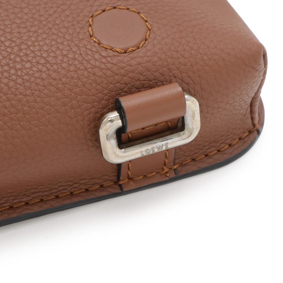 LOEWE ロエベ アナグラム ミリタリー バムバッグ ボディバッグ ショルダーバッグ 斜め掛け レザー ブラウン 茶 シルバー金具 317.12AB234 | LOEWE | 06