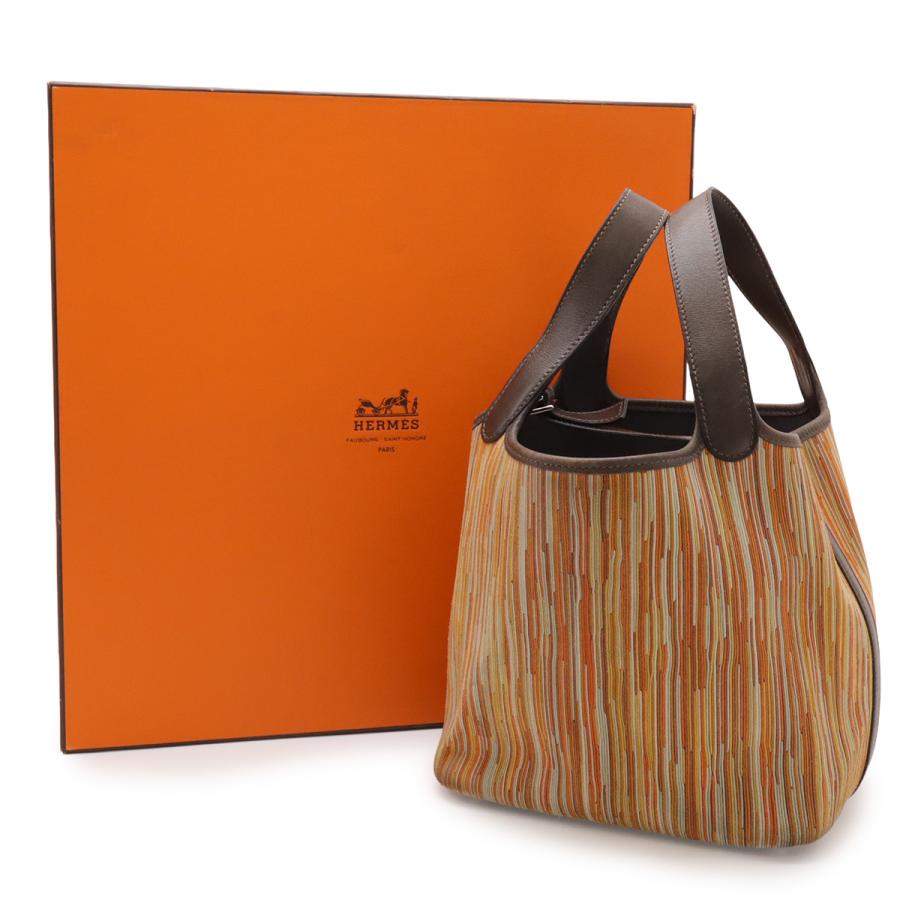 HERMES エルメス ピコタンPM ハンドバッグ トートバッグ ヴィブラート ヴォースイフト レザー オレンジ マルチカラー ダークブラウン | HERMES | 07