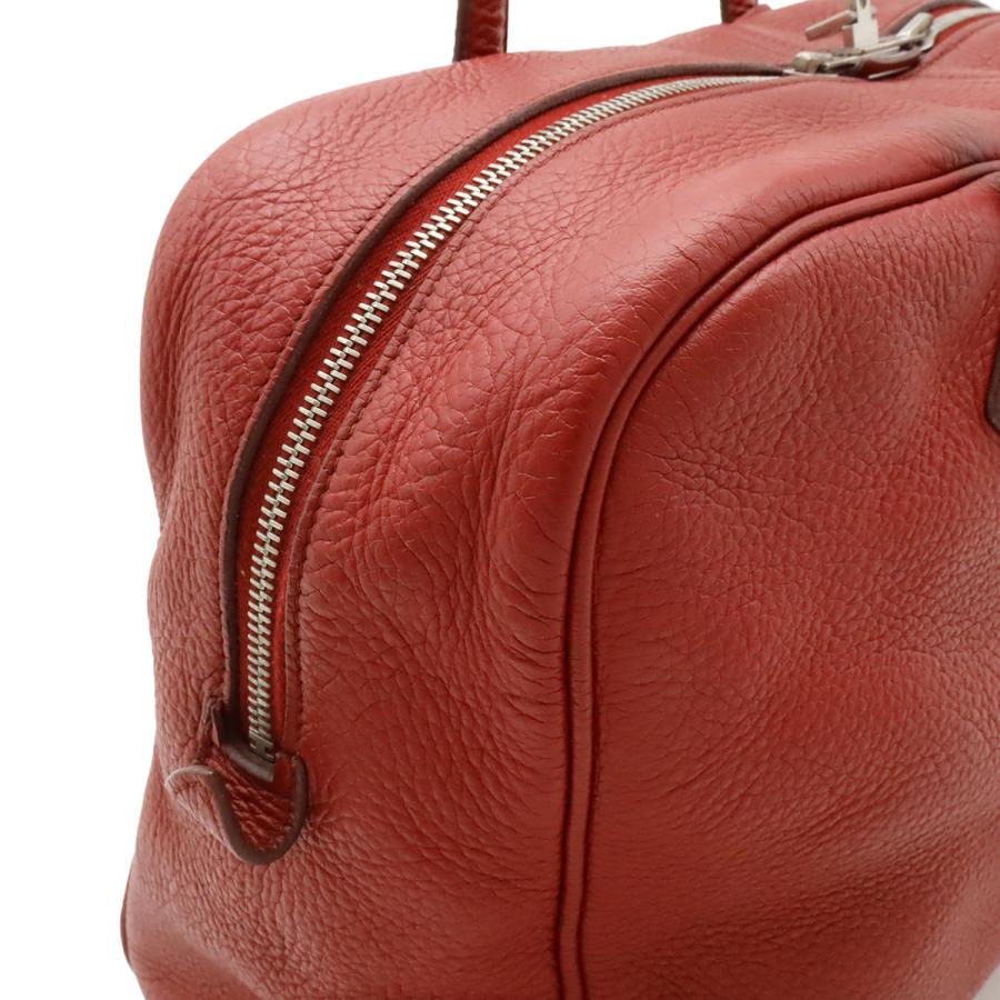 HERMES エルメス ヴィクトリア35 ハンドバッグ ミニボストンバッグ ショルダーバッグ トリヨンクレマンス レッド 赤 シルバー金具 | HERMES | 03