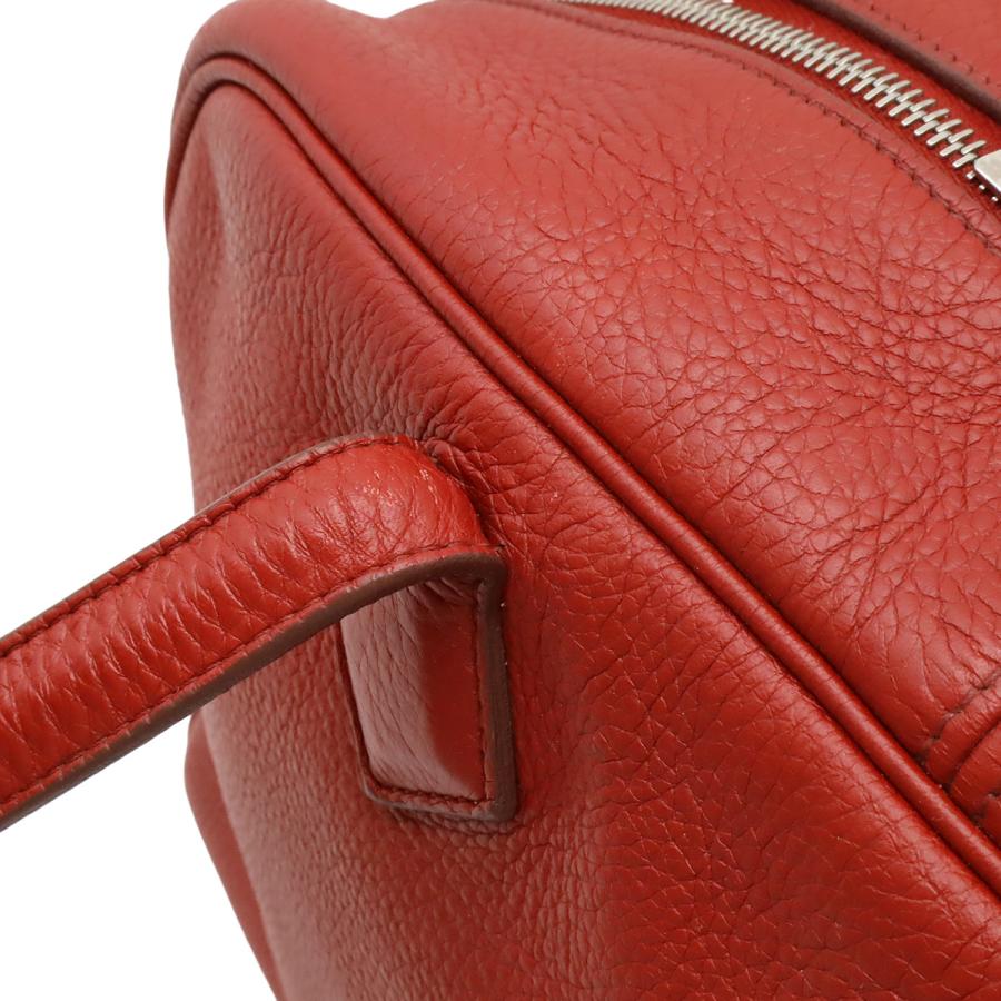HERMES エルメス ヴィクトリア35 ハンドバッグ ミニボストンバッグ ショルダーバッグ トリヨンクレマンス レッド 赤 シルバー金具 | HERMES | 05