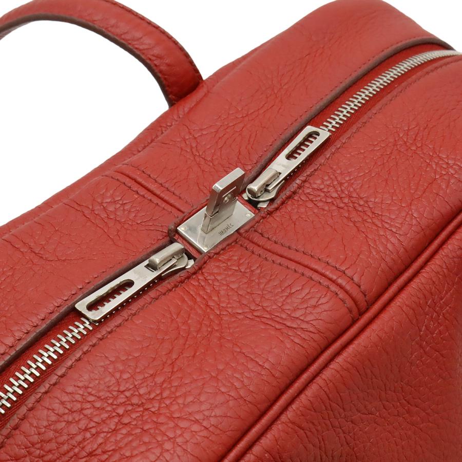 HERMES エルメス ヴィクトリア35 ハンドバッグ ミニボストンバッグ ショルダーバッグ トリヨンクレマンス レッド 赤 シルバー金具 | HERMES | 06