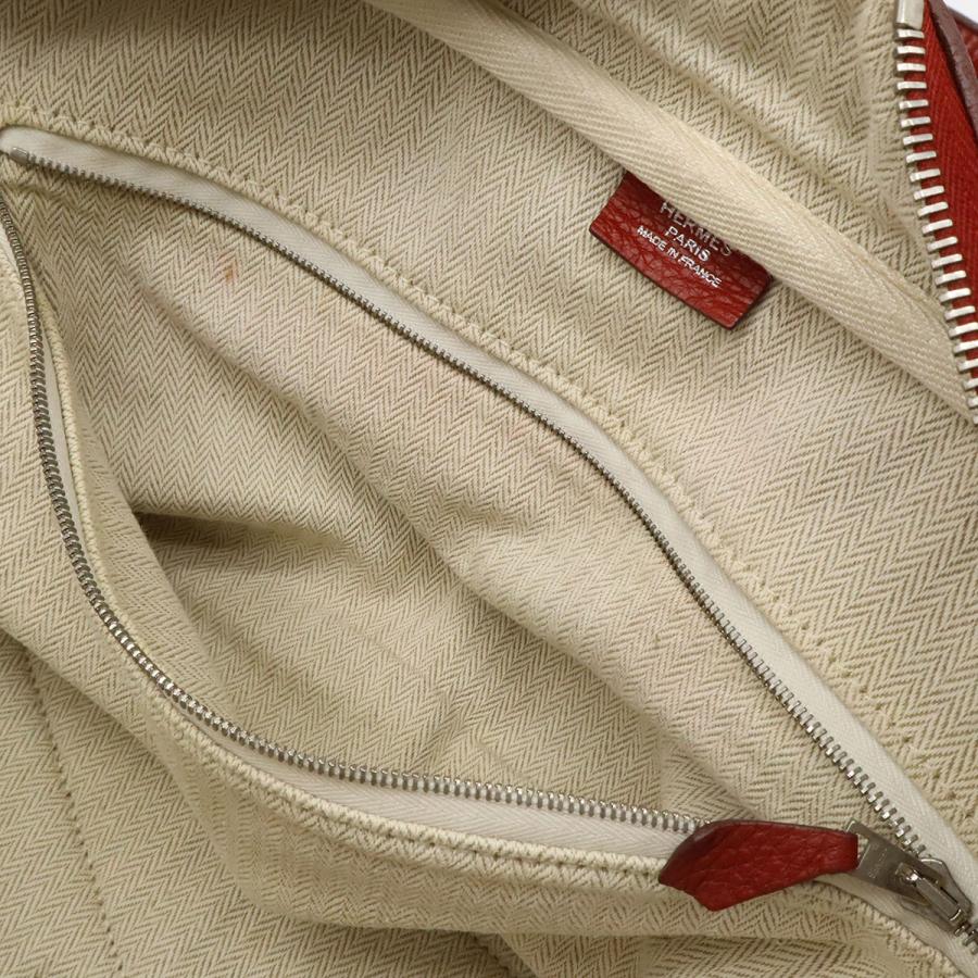 HERMES エルメス ヴィクトリア35 ハンドバッグ ミニボストンバッグ ショルダーバッグ トリヨンクレマンス レッド 赤 シルバー金具 | HERMES | 08