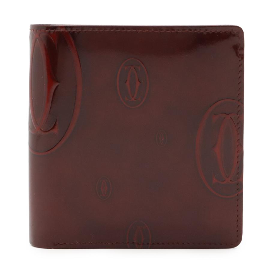 Cartier カルティエ ハッピーバースデー ハッピーバースデイ 2つ折財布 二つ折り財布 エナメル パテントレザー ボルドー L3000263 | Cartier