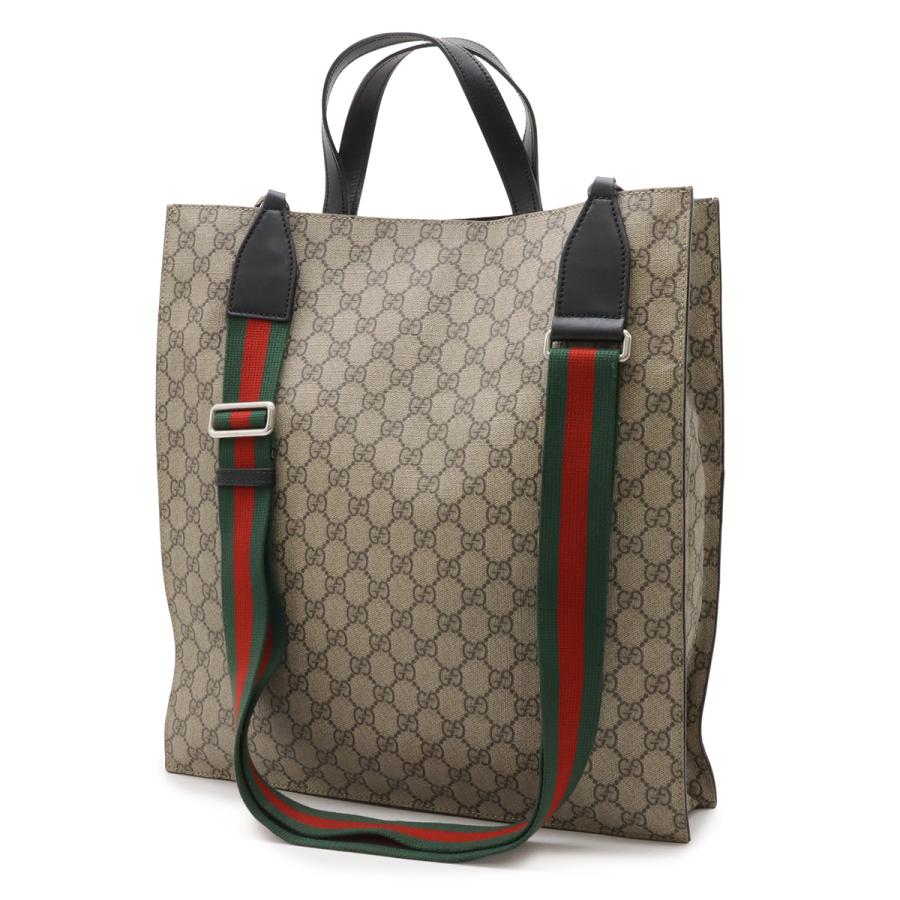 GUCCI グッチ ソフトGGスプリーム トートバッグ 2WAY ショルダーバッグ 斜め掛け PVC レザー ベージュ ブラック 黒 456217 | GUCCI | 01