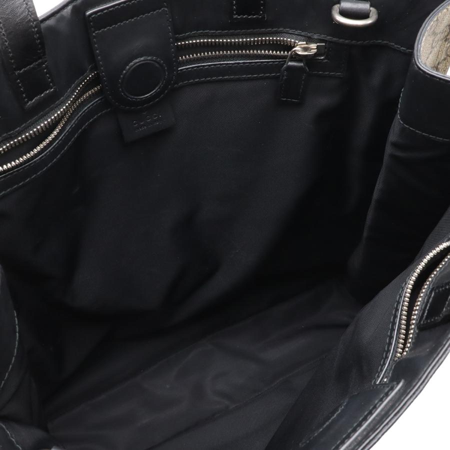 GUCCI グッチ ソフトGGスプリーム トートバッグ 2WAY ショルダーバッグ 斜め掛け PVC レザー ベージュ ブラック 黒 456217 | GUCCI | 05