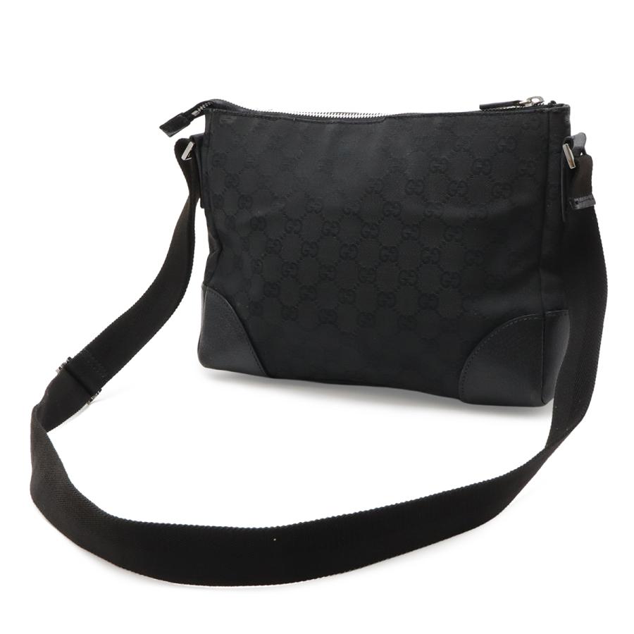 GUCCI グッチ GGキャンバス ショルダーバッグ メッセンジャーバッグ 斜め掛け レザー ブラック 黒 114273 | GUCCI | 01