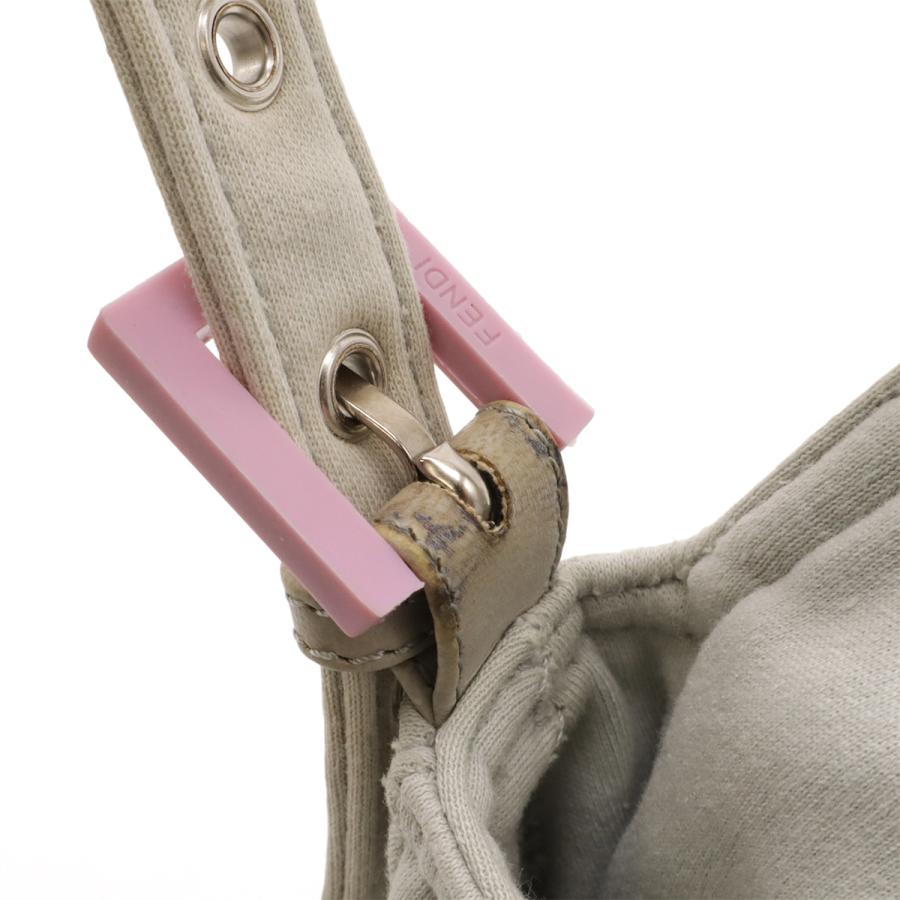 FENDI フェンディ FF マンマバケット ショルダーバッグ ワンショルダー 肩掛け ハンドバッグ コットン ライトグレー ピンク 26325 | FENDI | 04