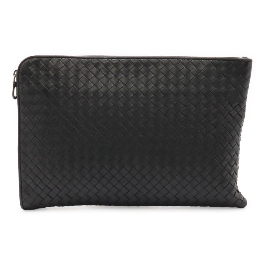 BOTTEGA VENETA ボッテガ ヴェネタ ボッテガベネタ イントレチャート クラッチバッグ セカンドバッグ レザー ブラック 黒 224052 | BOTTEGA VENETA