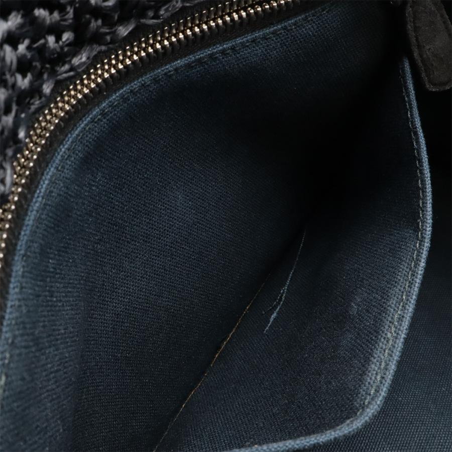 PRADA プラダ ラフィア トートバッグ かごバッグ カゴ 2WAY ショルダーバッグ ドット柄 NERO ブラック アイボリー 国内ブティック購入品 | PRADA | 06