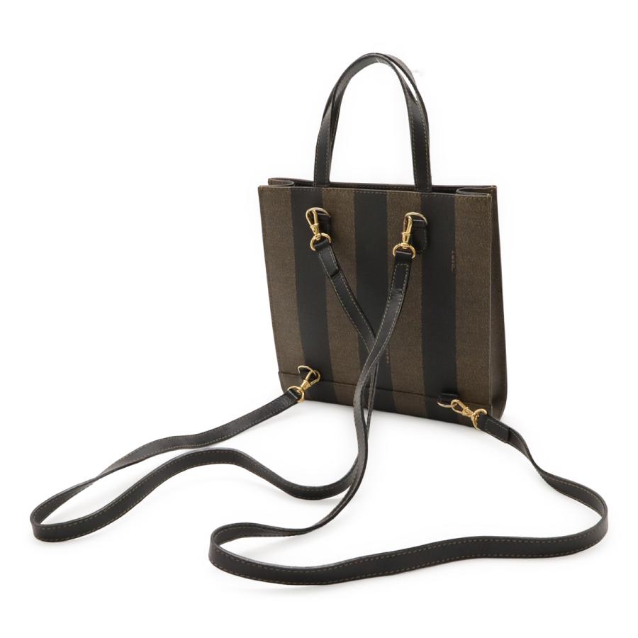FENDI フェンディ ペカン ハンドバッグ 3WAY ショルダートート バックパック リュック PVC レザー カーキブラウン ブラック 黒 | FENDI | 01