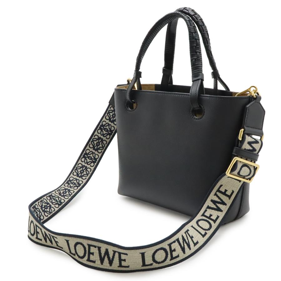 LOEWE ロエベ インフレーテッドアナグラム トート ミニ トートバッグ ハンドバッグ 2WAY ショルダーバッグ レザー ブラック 黒 | LOEWE | 01