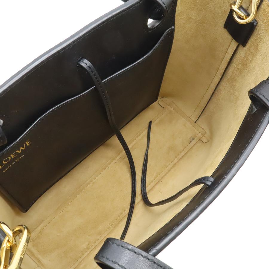 LOEWE ロエベ インフレーテッドアナグラム トート ミニ トートバッグ ハンドバッグ 2WAY ショルダーバッグ レザー ブラック 黒 | LOEWE | 04