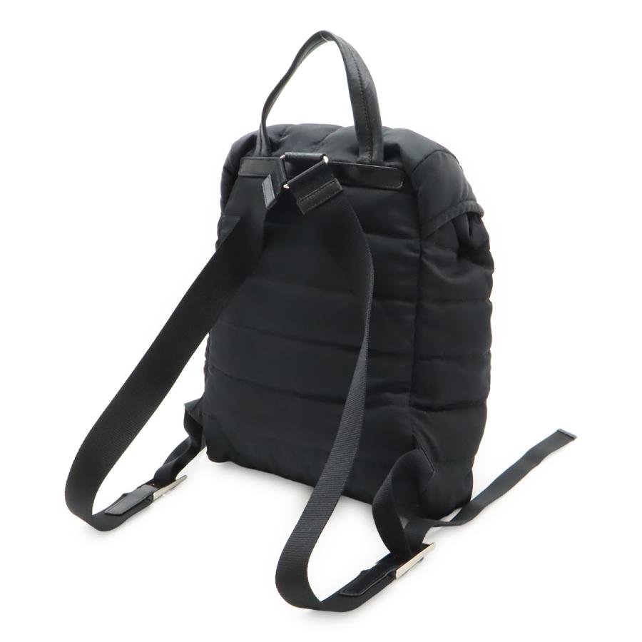 PRADA プラダ トライアングルロゴ バックパック リュックサック キルティング ナイロン レザー NERO 黒 ブラック シルバー金具 1BZ002 | PRADA | 01