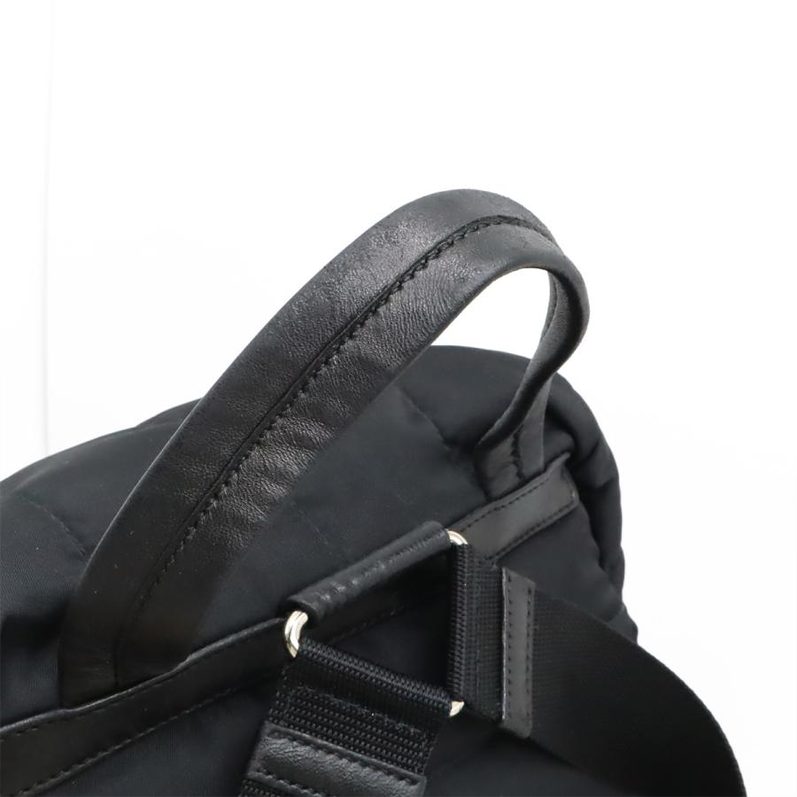 PRADA プラダ トライアングルロゴ バックパック リュックサック キルティング ナイロン レザー NERO 黒 ブラック シルバー金具 1BZ002 | PRADA | 03