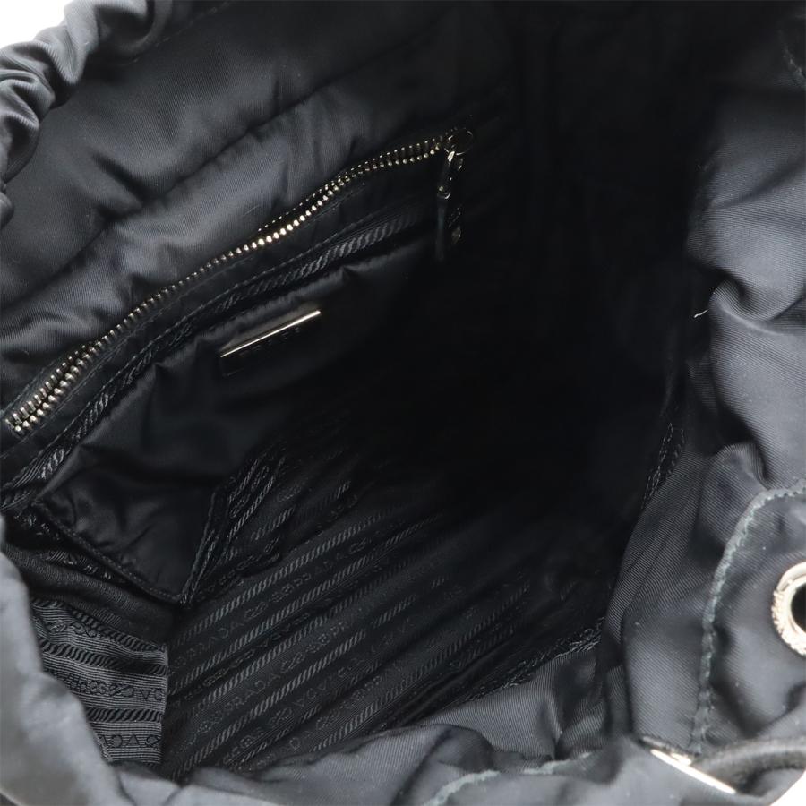 PRADA プラダ トライアングルロゴ バックパック リュックサック キルティング ナイロン レザー NERO 黒 ブラック シルバー金具 1BZ002 | PRADA | 06