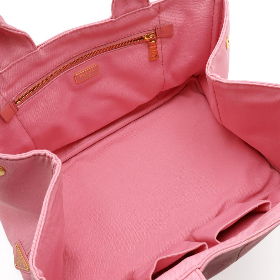 PRADA プラダ CANAPA カナパ トートバッグ ハンドバッグ ラージトート キャンバス GERANIO ピンク ゴールド金具 海外ブティック購入品 | PRADA | 05