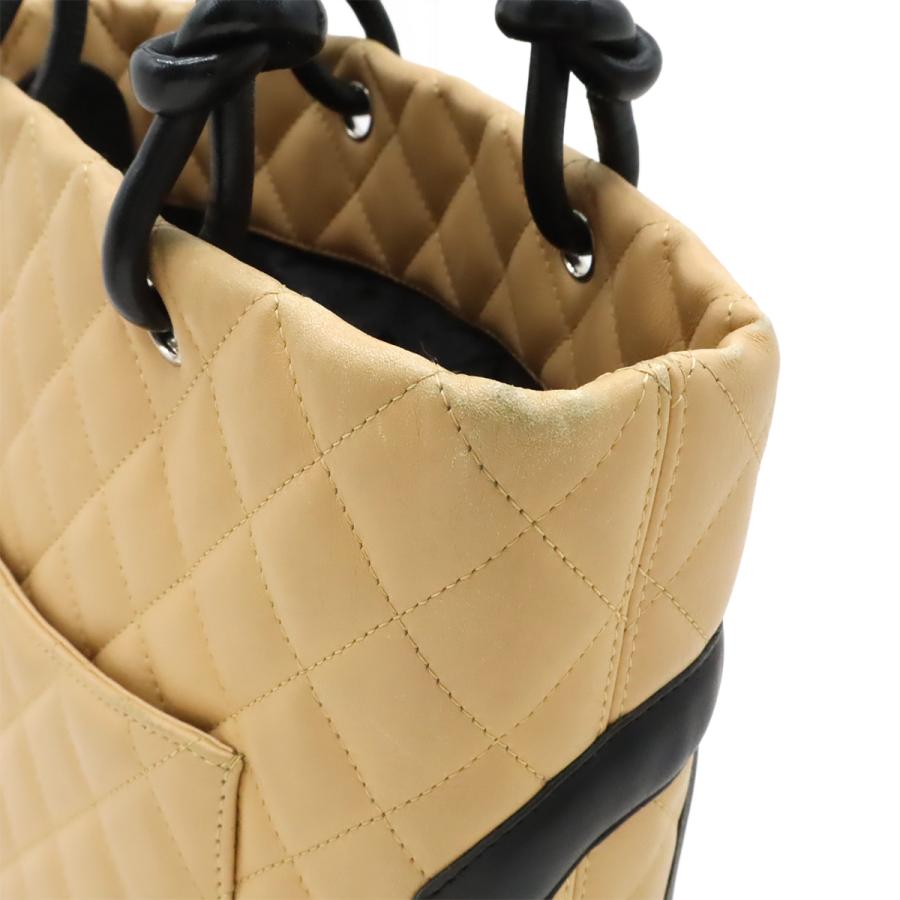 CHANEL シャネル カンボンライン ミディアムトート トートバッグ ショルダーバッグ ココマーク バイカラー ソフトカーフ ベージュ | CHANEL | 06
