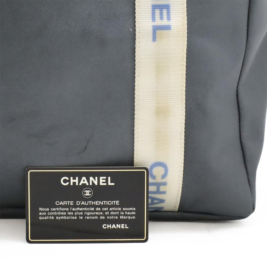 CHANEL シャネル スポーツライン ロゴ トートバッグ ラージトート ショルダーバッグ 肩掛け ナイロン グレー ホワイト | CHANEL | 08