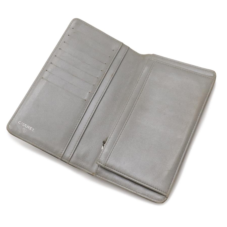 CHANEL シャネル カメリア エンボス ココマーク 2つ折長財布 二つ折り レザー ブラック 黒 シルバー金具 A36544 | CHANEL | 03