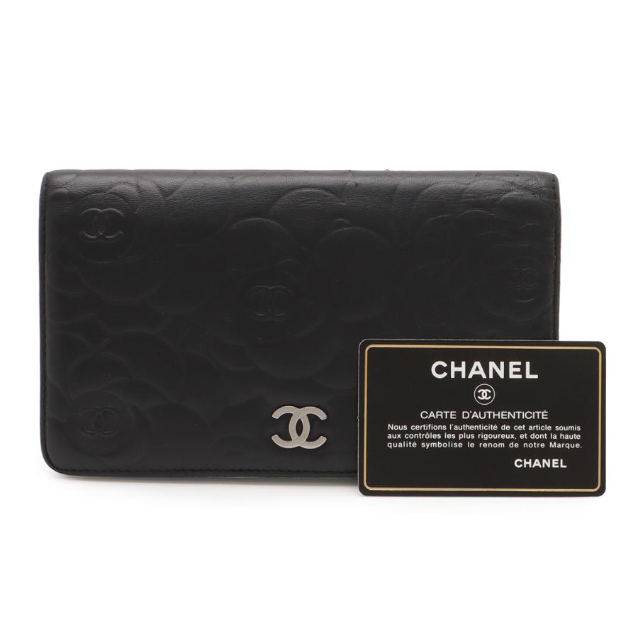 CHANEL★カメリア/マトラッセ/エンボス /二つ折り財布 CHANEL（シャネル） カメリア エンボス ココマーク 2つ折長財布 二