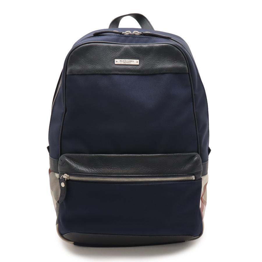 BLACK LABEL CRESTBRIDGE ブラック レーベル クレストブリッジ チェック柄 バックパック リュックサック ナイロン ネイビー ホワイト | 