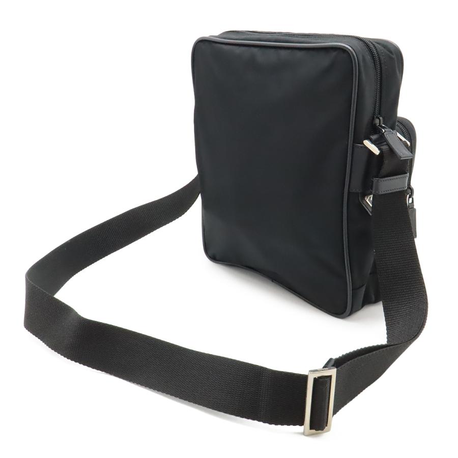 PRADA プラダ ショルダーバッグ メッセンジャーバッグ 斜め掛け ナイロン レザー NERO 黒 ブラック シルバー金具 海外免税店購入品 | PRADA | 01
