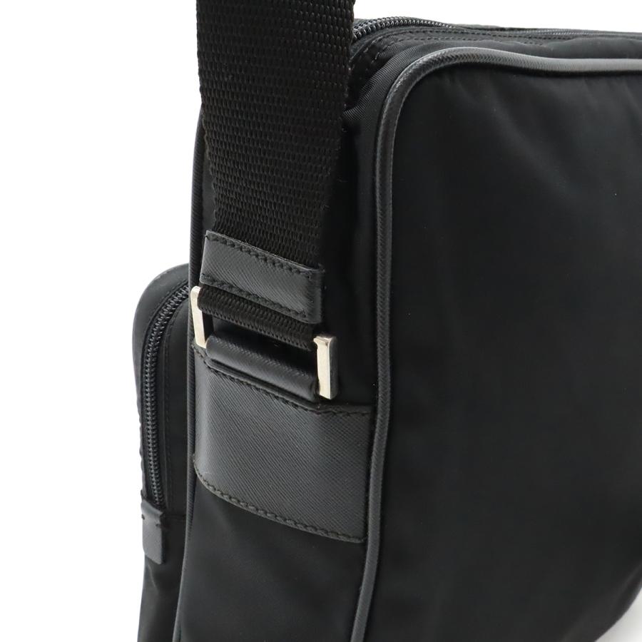PRADA プラダ ショルダーバッグ メッセンジャーバッグ 斜め掛け ナイロン レザー NERO 黒 ブラック シルバー金具 海外免税店購入品 | PRADA | 03