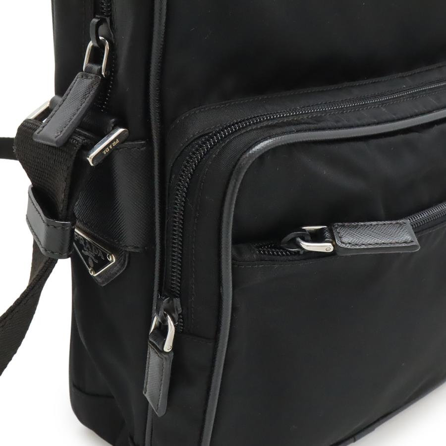 PRADA プラダ ショルダーバッグ メッセンジャーバッグ 斜め掛け ナイロン レザー NERO 黒 ブラック シルバー金具 海外免税店購入品 | PRADA | 05